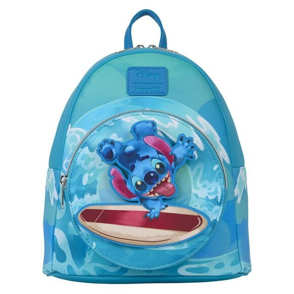 Loungefly Disney Lilo and Stitch Spinning Stitch Surfer Mini Backpack NWT​
